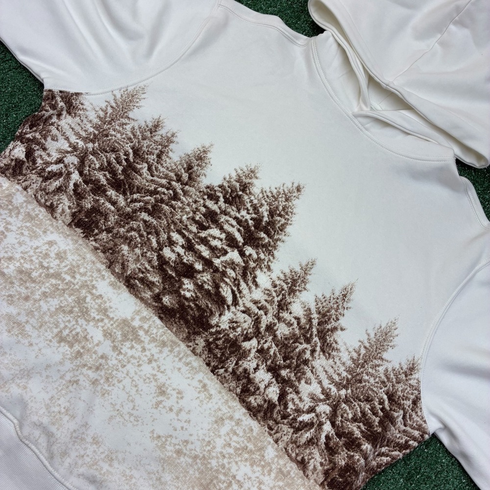 Y2K Nature Pine Tree Forest AOP Graphic Old Navy Hoodie